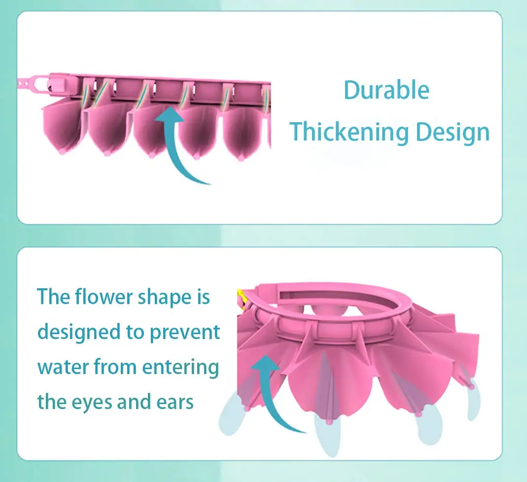 Adjustable Baby Shower Hat Waterproof Silicone Shower Hat Bathing Shampoo Hat