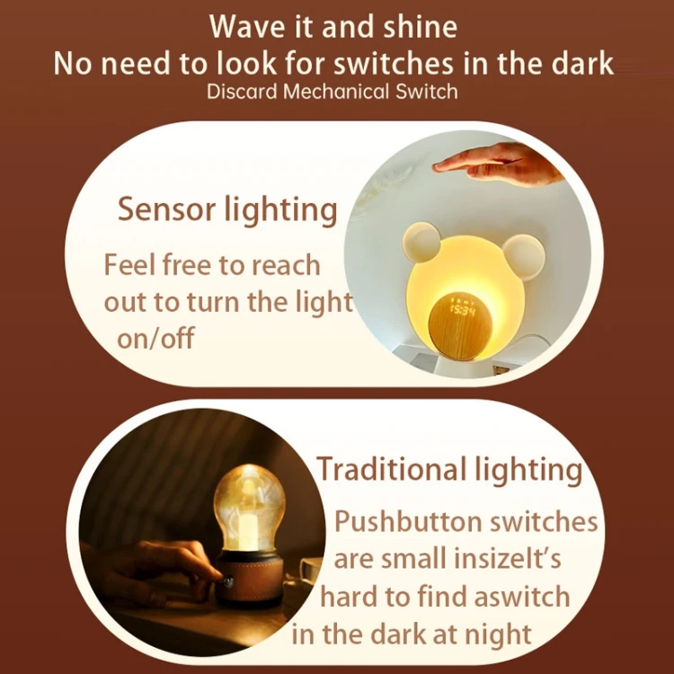 Night Light Smart Speaker Wireless Charging Atmosphere Light Alarm Clock Smart Desk Lamp with Sensor Switch