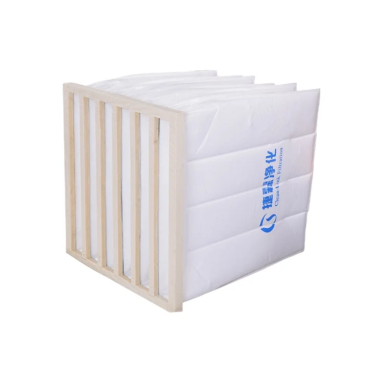  China high efficiency pockets filter material air pocket bag silo