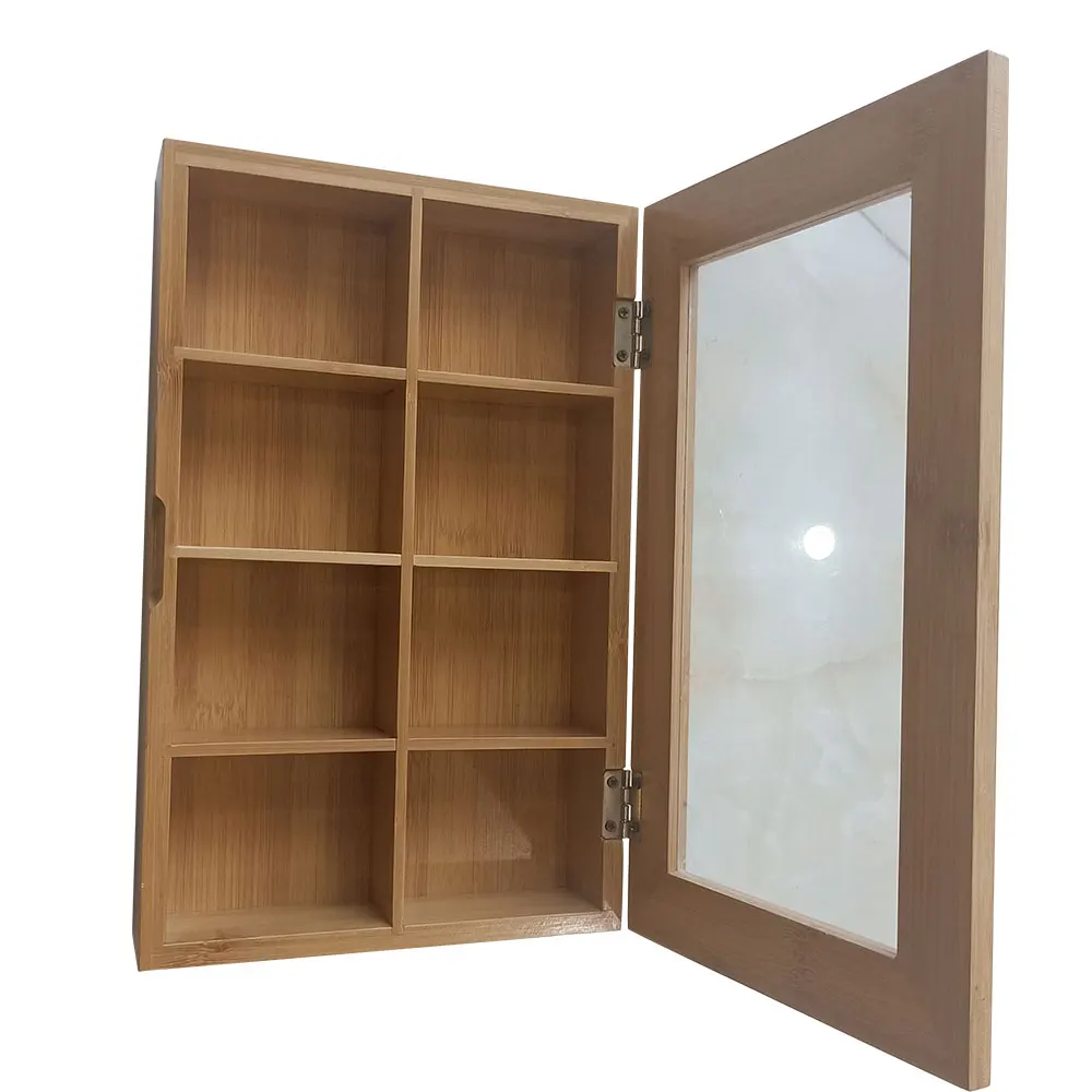 
Wholesale Bamboo Tea Bag Box Wood Tea Storage Tin Box With Clear Lid 