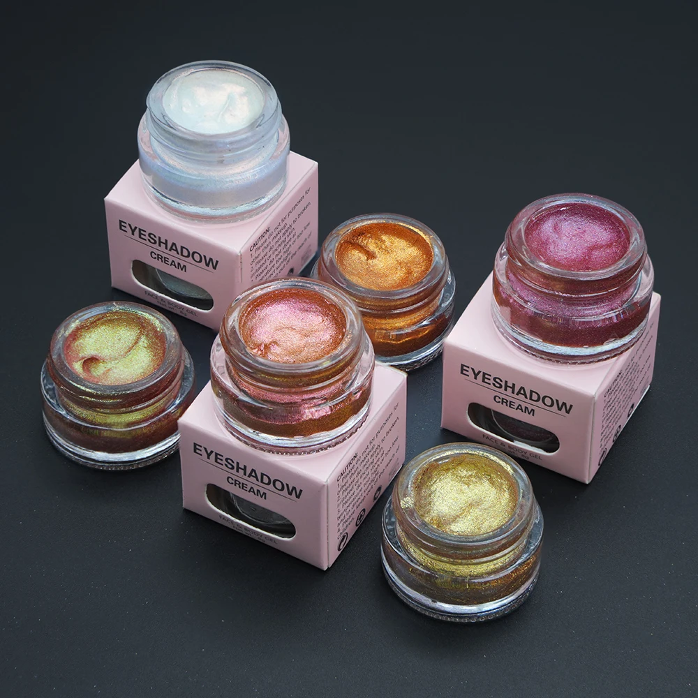 MLM Custom makeup Private Label Vegan Highlighter Eyeshadow Palette 12-Color Chameleon Glitter Cream eye shadow