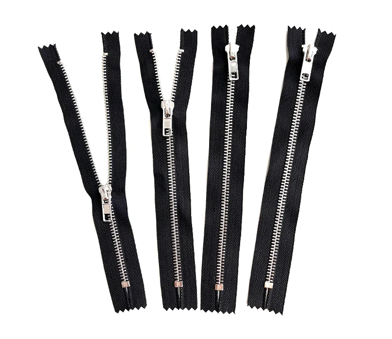 High Quality OEM Nickel Color Auto Lock Slider Closed End 5# Brass Y Teeth Paint Metal Zipper For Jeans