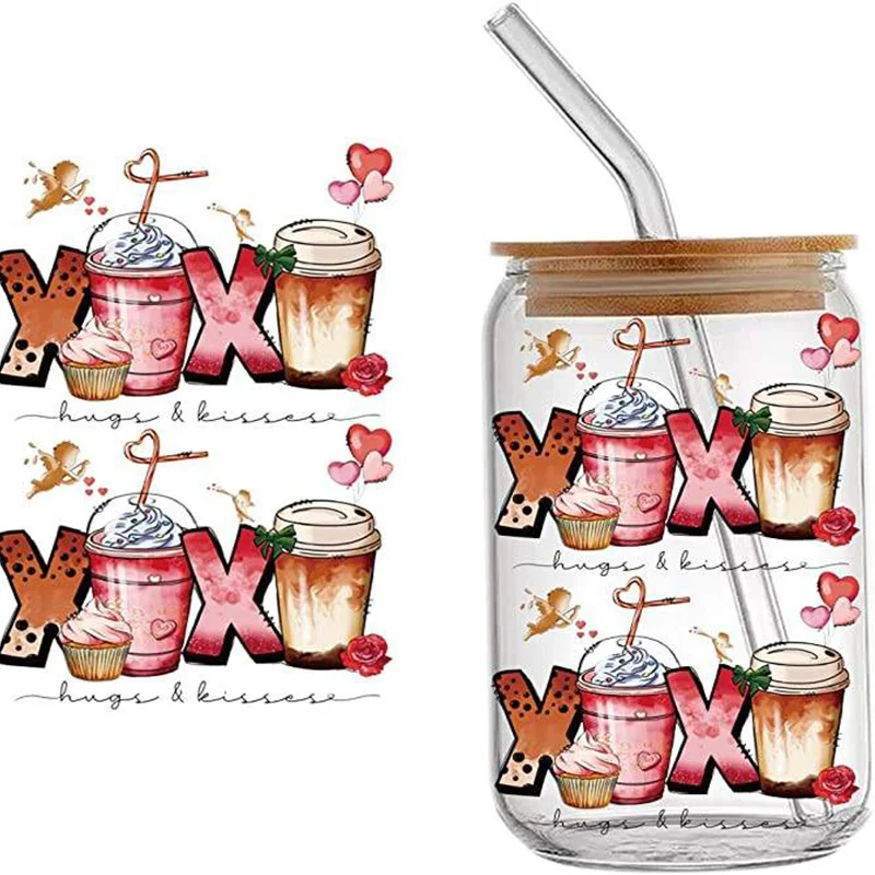 Factory 16 OZ  Uv Dtf Cup Logo Wrap Transfers Wholesale High Quality Transparent Film Transfers Cups Wraps Pen Wrap Custom