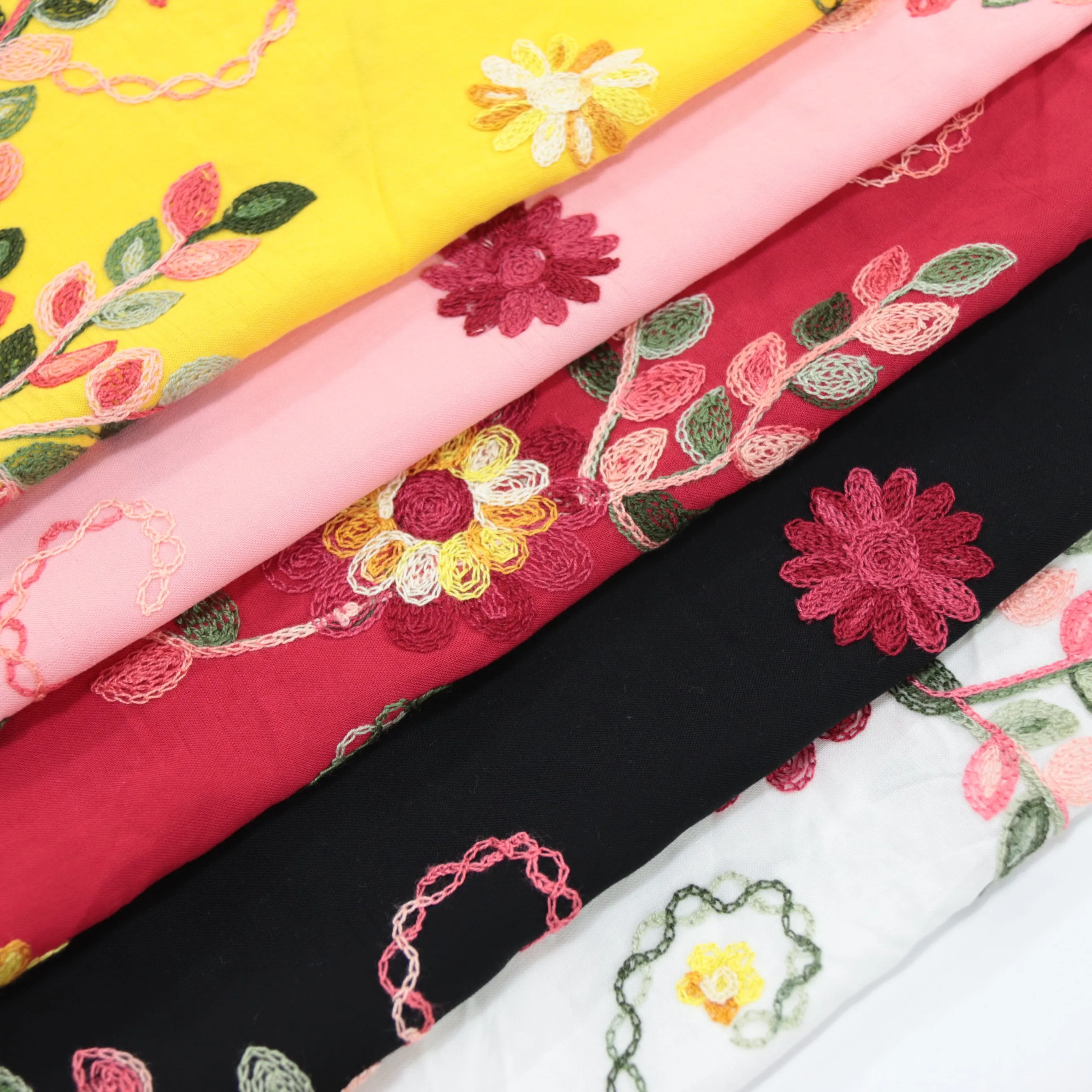 100 вискоза royan кусок окрашенной ткани Простой 3D цветок вышивка ткань для нижнего белья женская рубашка