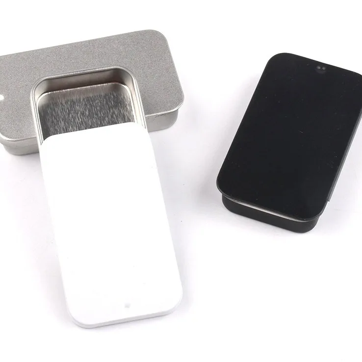 Wholesale White Black Silver Tinplate Box Small Ointment Sliding Tin Can