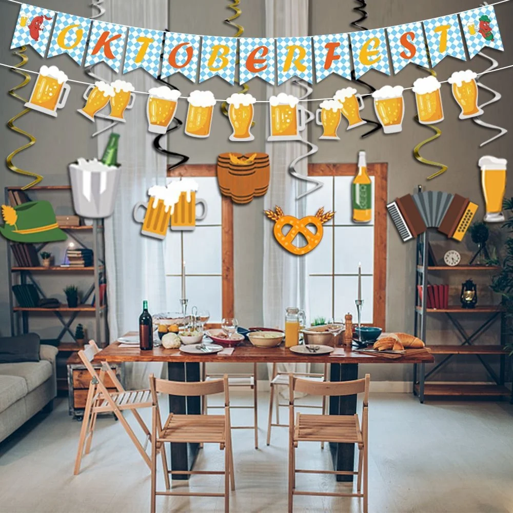 Ktoberfest Garland Bavarian German Party Bunting Banner  Photo Booth Props for German Beer Festival Party Background  Decoration