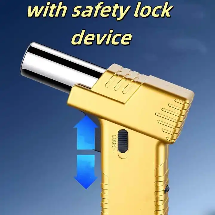 High temperature Ignition Spitfire Outdoor Windproof Ignition Spray Gun Lighter Refillable Butane Gas With Safety Lock Lighter