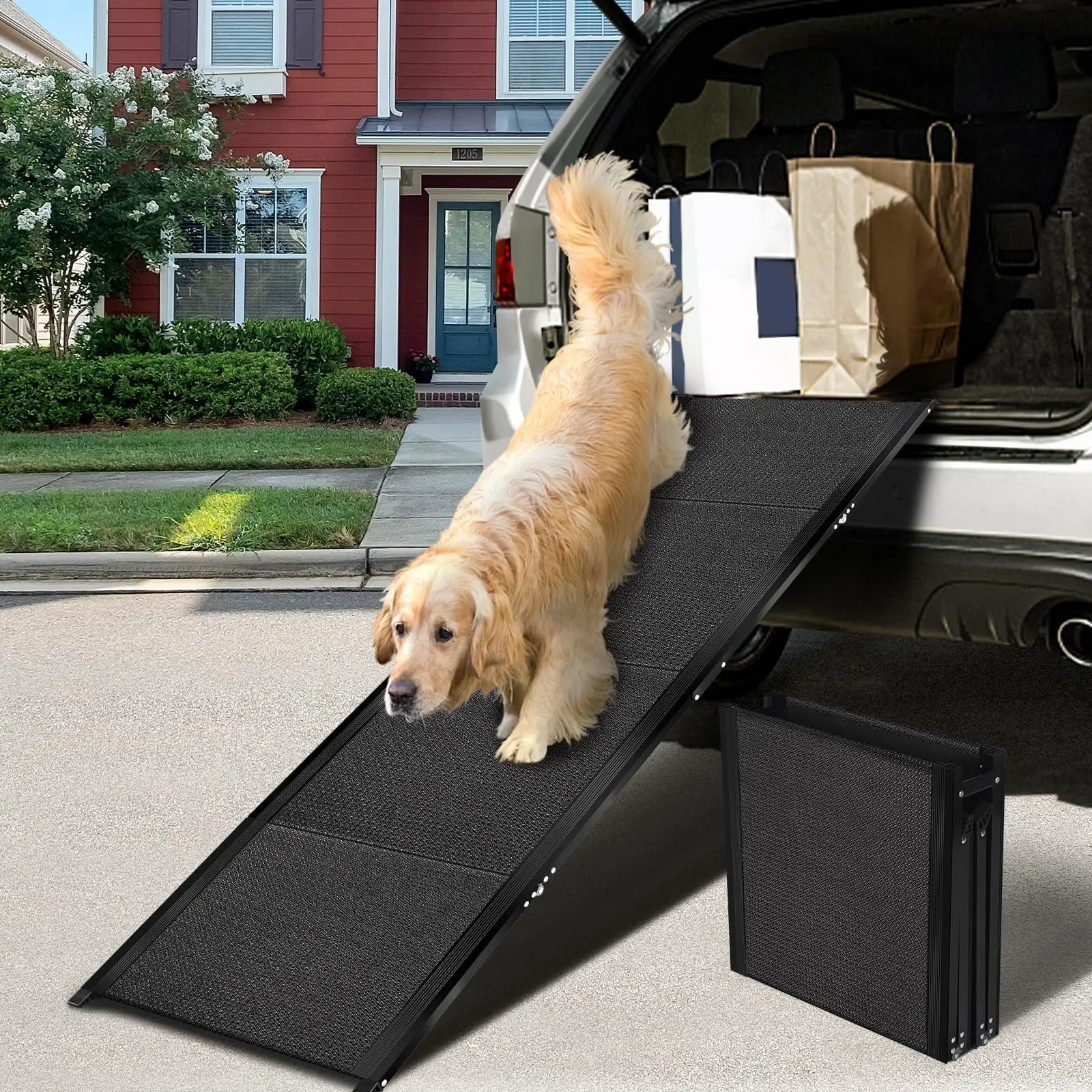 CANBO Custom Aluminum Pet Ladder Large Dog Foldable Dog Step Portable Pet Ramp Stair Car