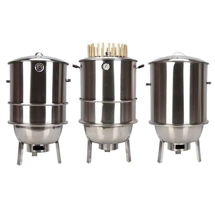 Home Hanging Furnace Outdoor Smokeless Charcoal BBQ Grill Oven Charcoal Barbecue Thickened Stainless Steel Lighter Round Shape