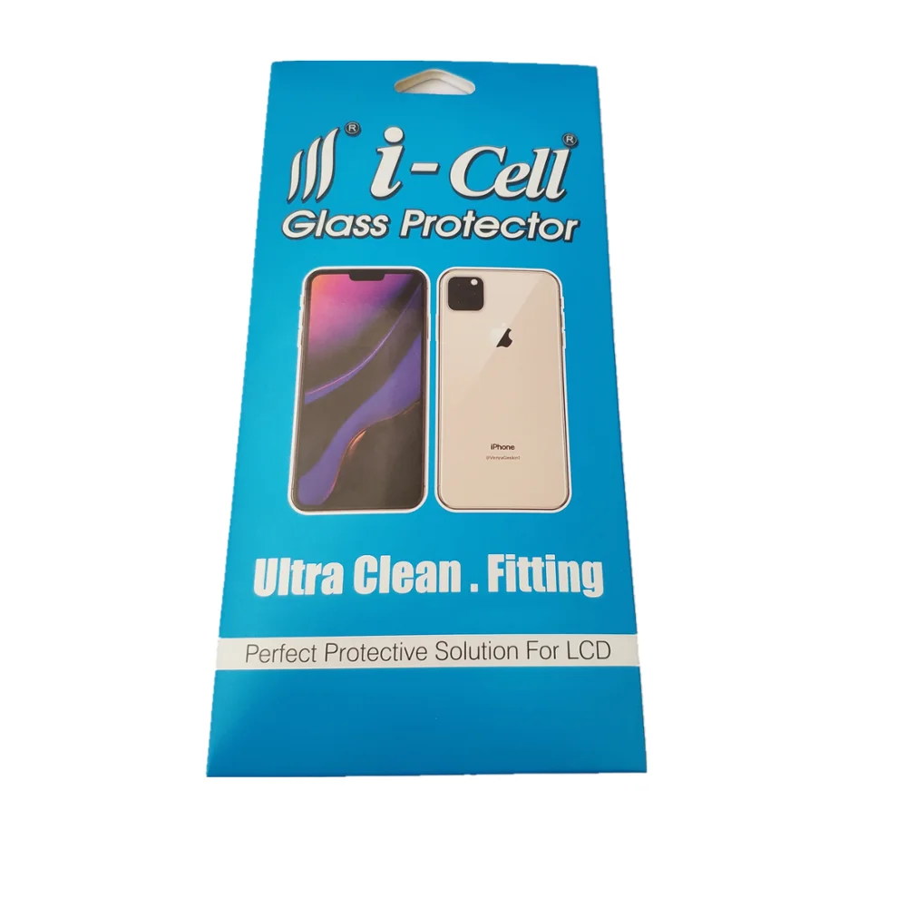 Custom cheap high quality mobile phone cover tempered glass screen protector packaging box