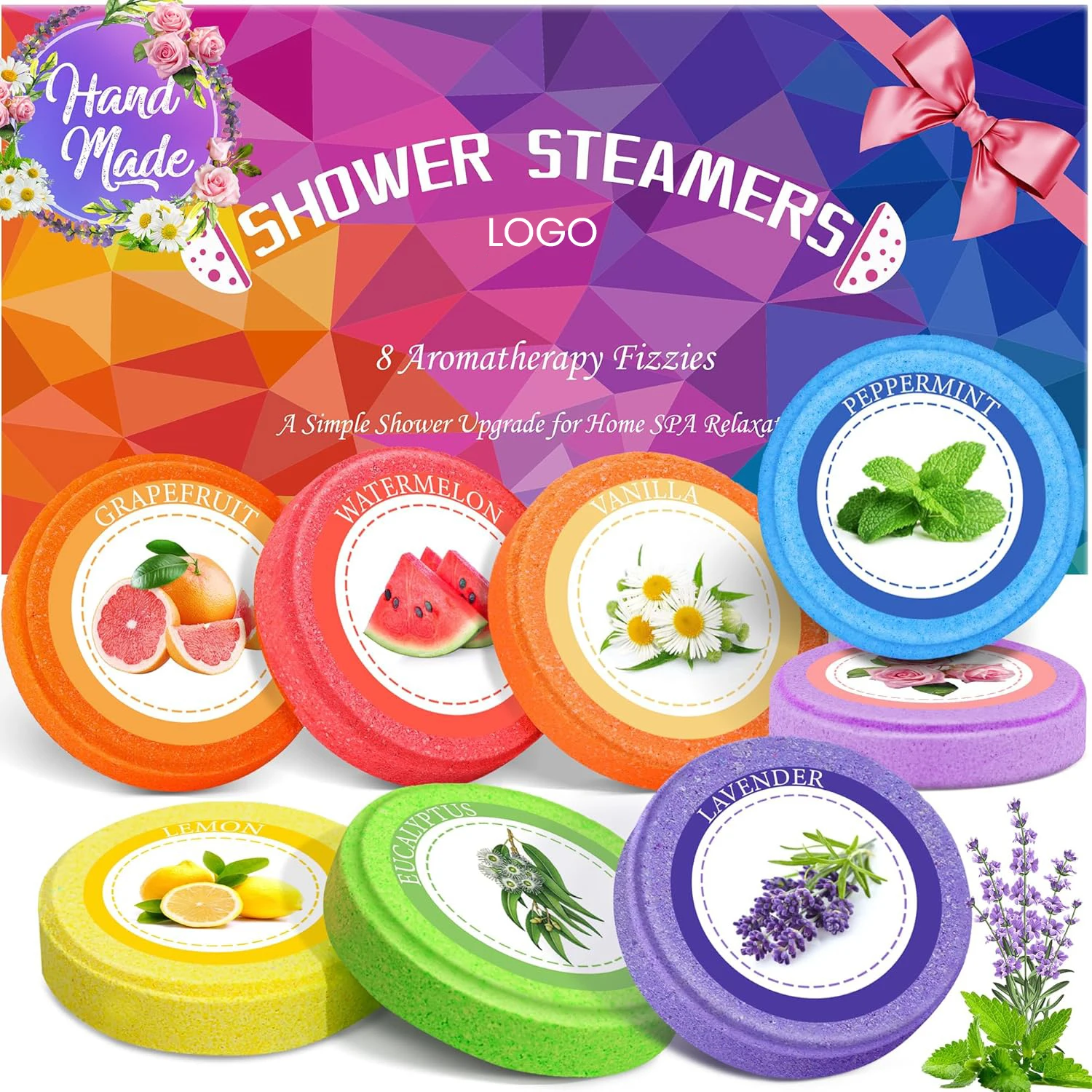 Custom SPA Self Care Relaxation Stress Relief Shower Fizzies Aromatherapy Shower Steamers Gift for Girls