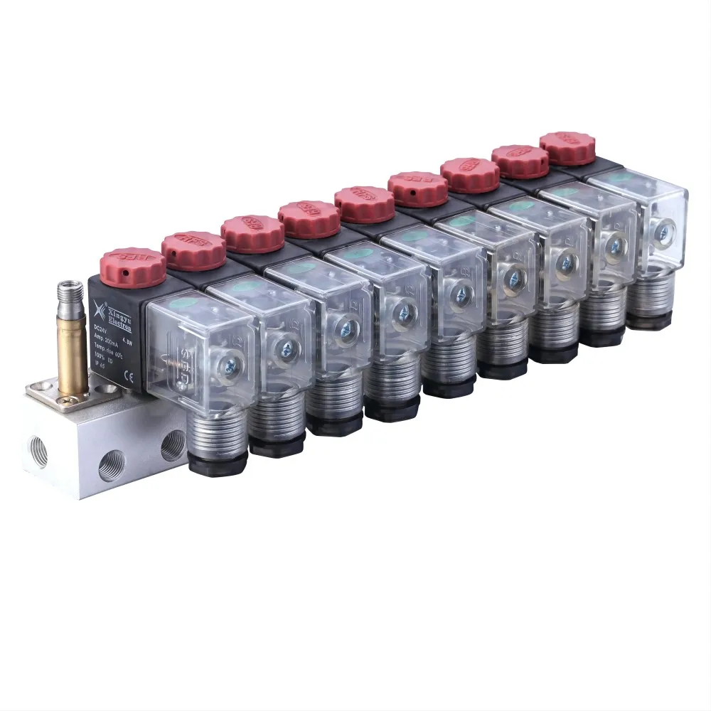 High Quality 24VDC 220VAC 1/4 inch Pneumatic Electrical Control Valve 5 ways Stainless Steel Manifold Solenoid Valve