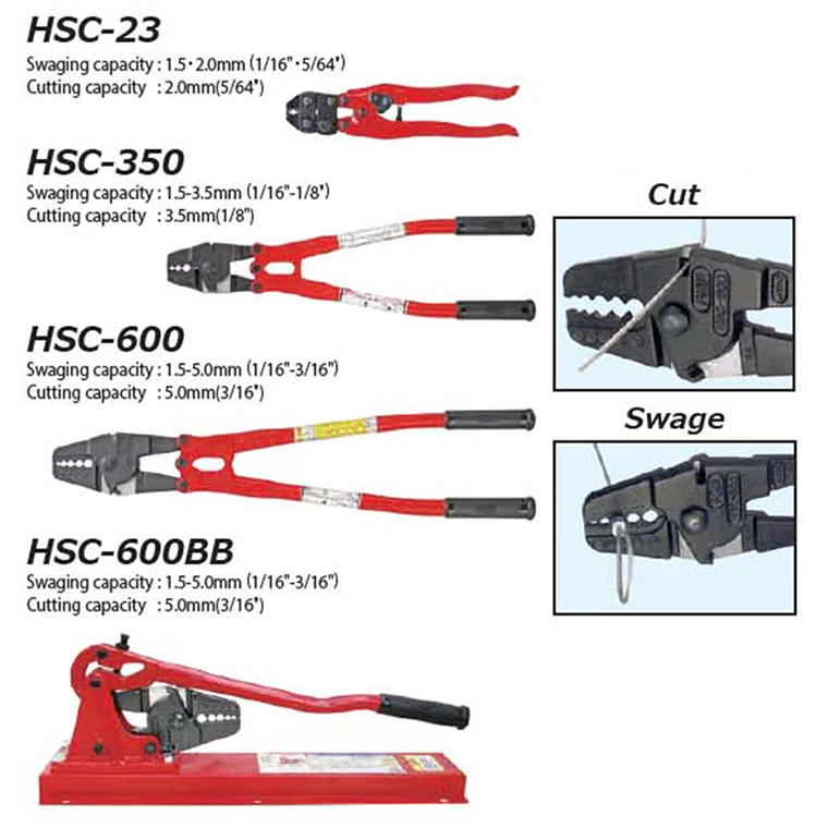 Specially cut steel bars low carbon wires kit hand swaging crimping tools