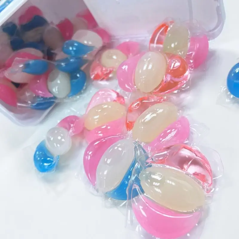 factory OEM laundry detergent liquid pods colorful detergent washing capsules