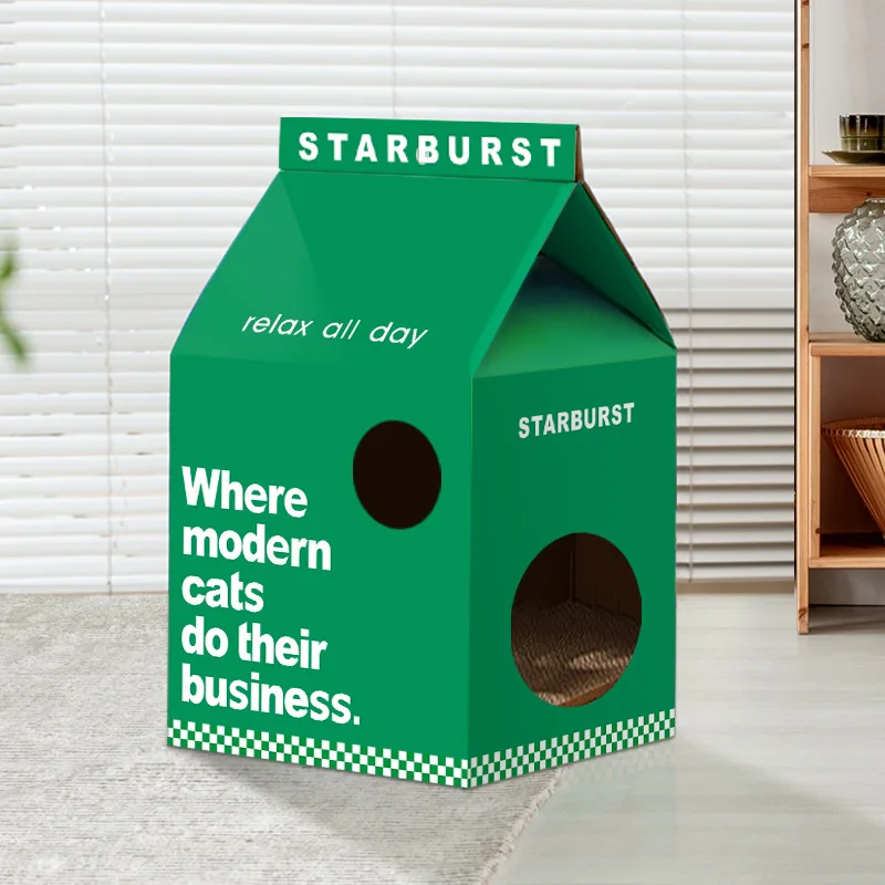 Milk Box Shape Cat Scratcher Cardboard House Big Cat Scratcher Cat House Cardboard