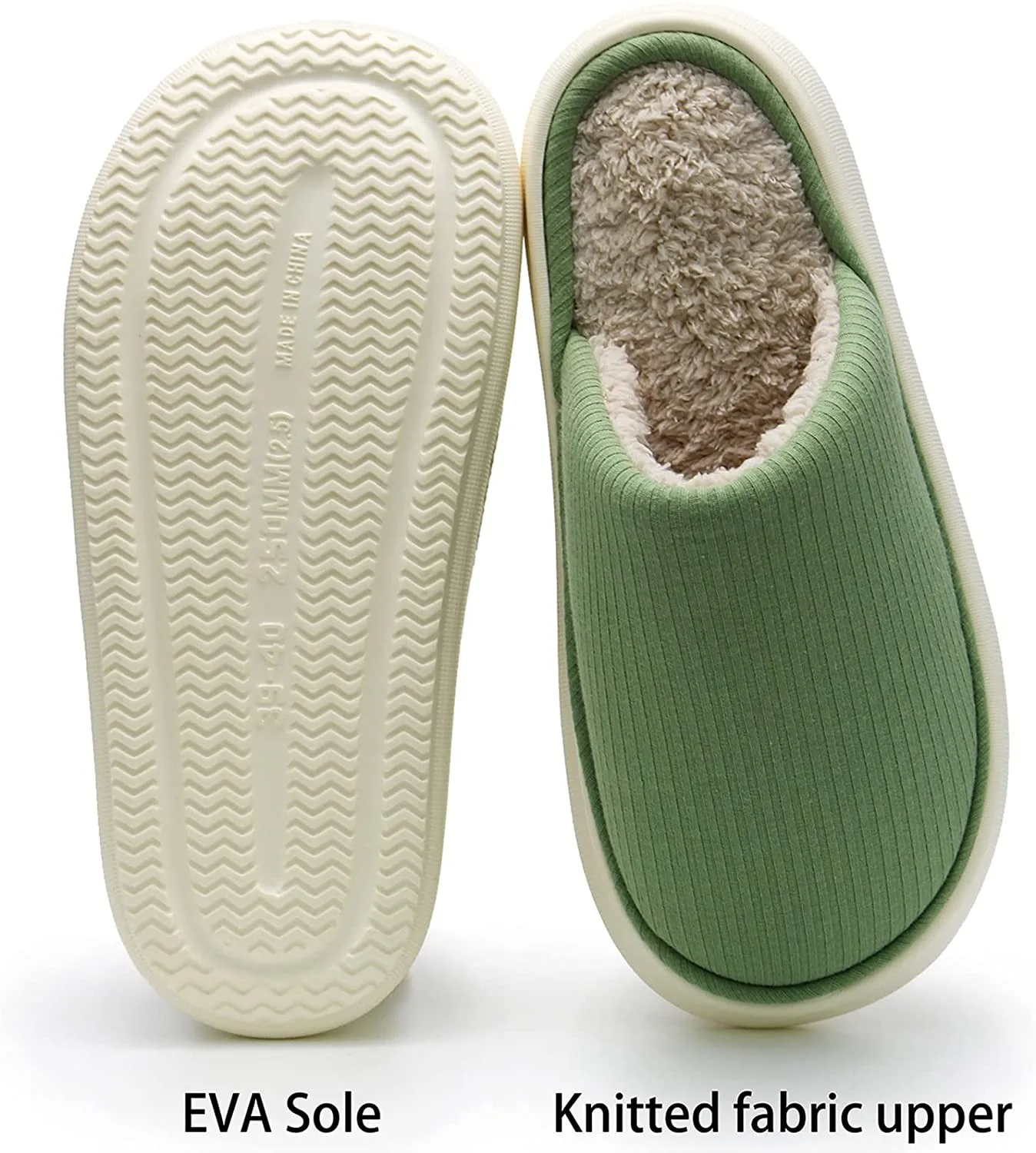 FREE SAMPLE Fluffy Slippers for Women Memory Foam Fuzzy Slippers Knit Non Slip Thick Sole Warm Bedroom House Slippers EVA 1pairs