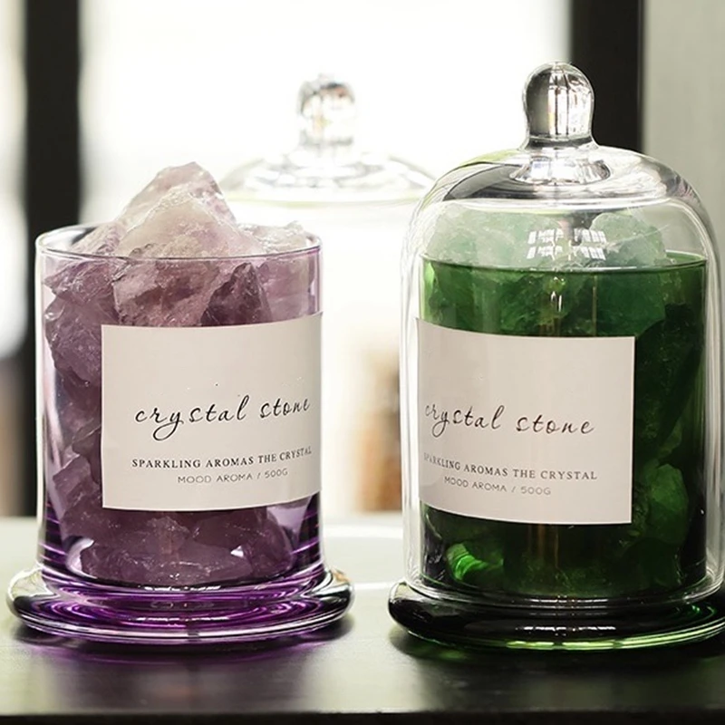 Роскошный подарок лампа с кристальной солью для ароматерапии домашний декоративный прозрачный стеклянный лечебный необработанный камень аромадиффузор кристаллами
