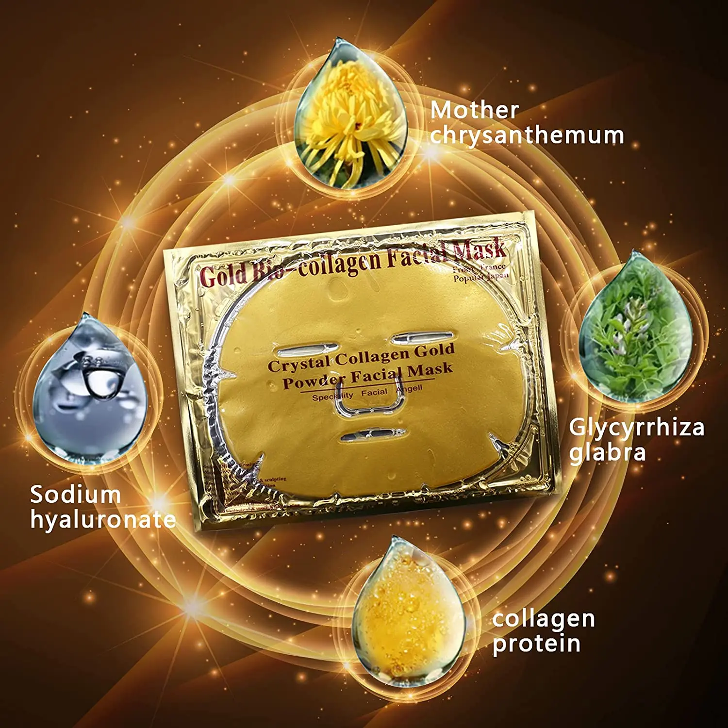 24k gold facial Mask gold collagen mask Hydrating moisturizing 24 gold mask