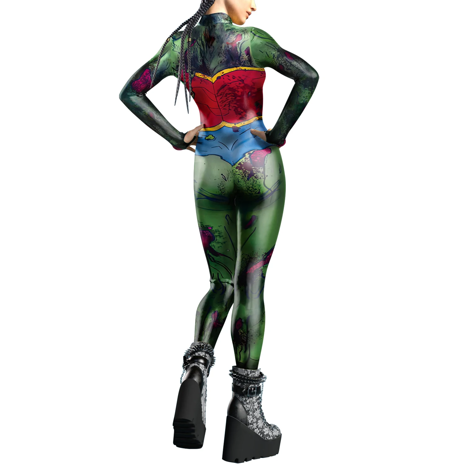 NADANBAO Halloween Cosplay Jumpsuit Marvel movies Digital 3D Printed tight slim rompers Costume women tops outfits suit