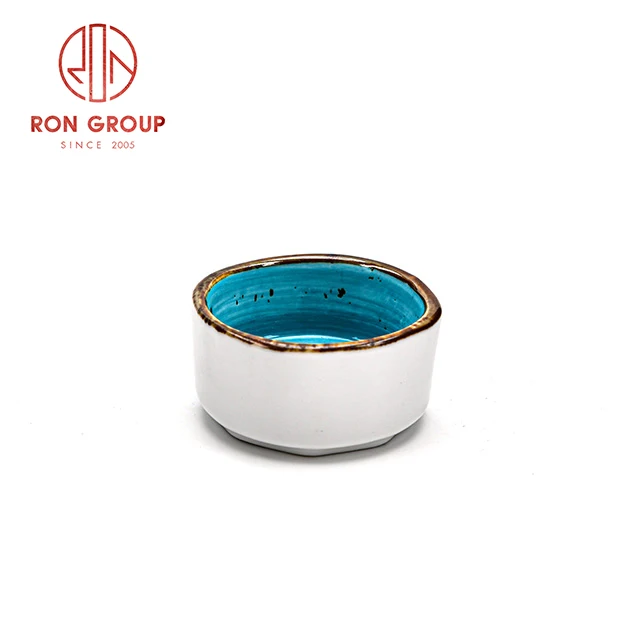 Mini Round Stackable Restaurant Hotel Small sauce dish ceramic tableware double use baking use ceramic ramekins