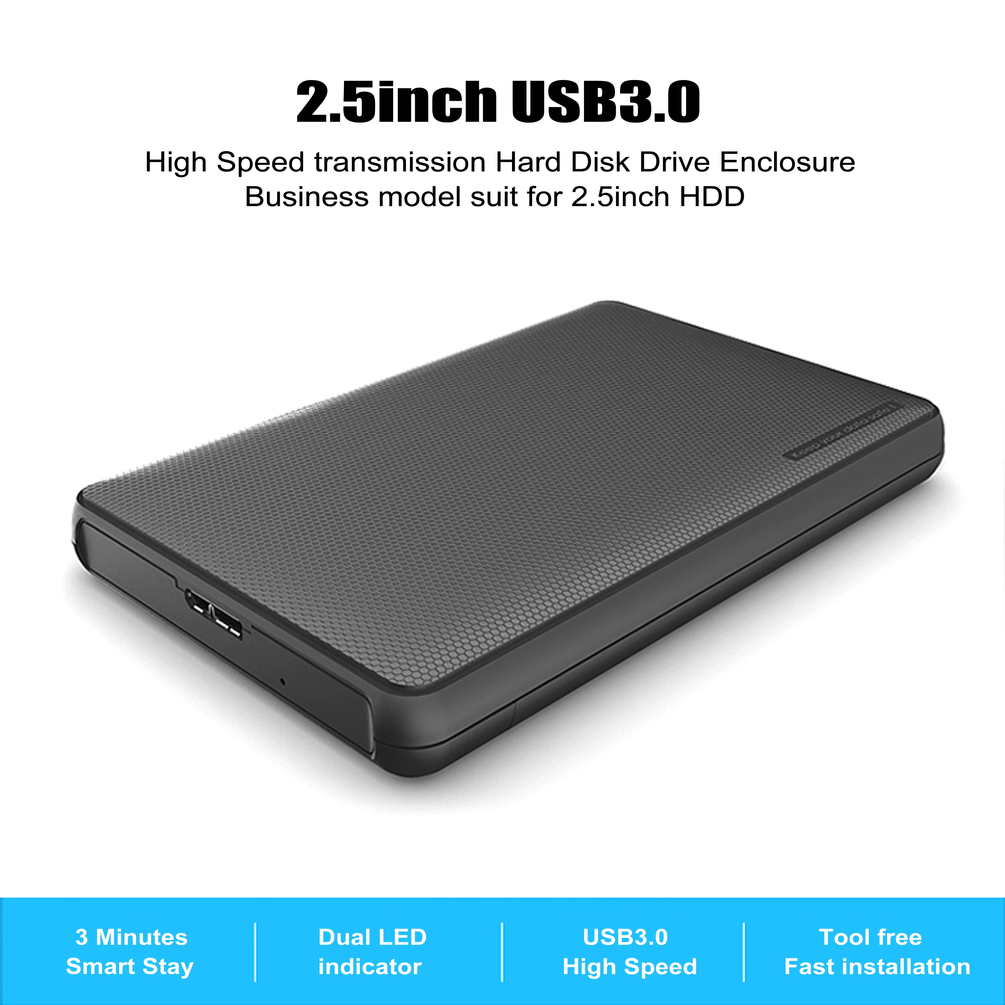 Stock Available 2.5 Inch SATA Plastic External HDD Case Support 2TB Max 2.5 inch USB3.0 To SATA HDD Enclosure