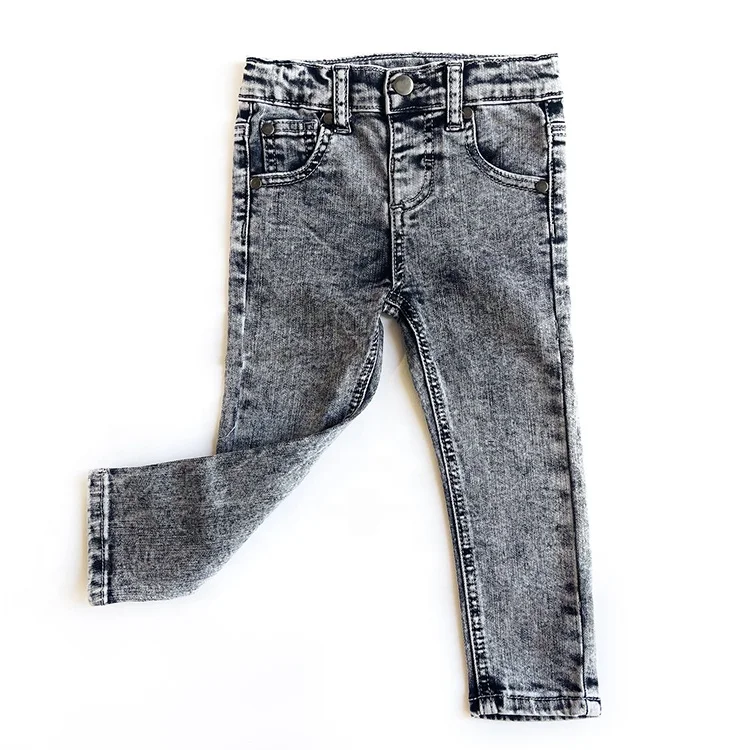 Hot Selling Acid wash Slim Fit Jeans Pants For Baby Boys Stretchy Soft Material Kids Jeans