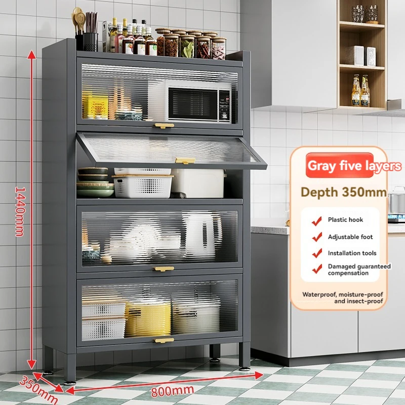 2024 new design metal storage units multilayer cabinets kitchen Strong Load-Bearing Large Capacity Hutch Locker