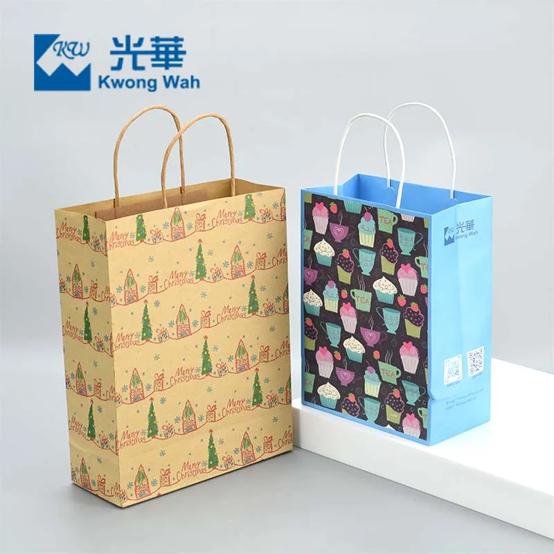 Custom Print Big Square Bottom Base Paper Packing Bag Flower Shopping paper Carry Bags