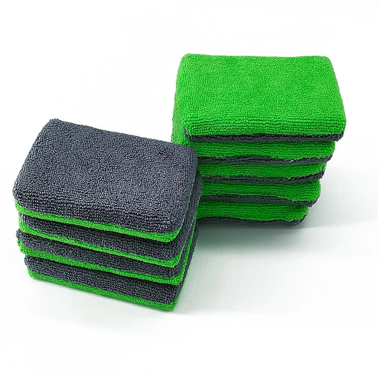 Double Color Microfiber Waxing Applicator Coating Applicator Microfiber Sponge Pad CeramicFoam Applicator Pad