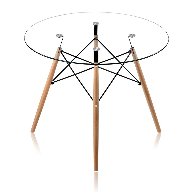 Modern design dining room furniture tempered glass top tables cheap high quality dining table wholesale