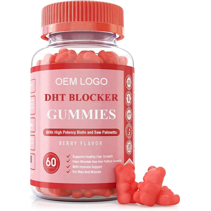 2021 Factory Supplier OEM/ODM Service Private Label Immune Support Berry Flavor DHT Blocker Gummies