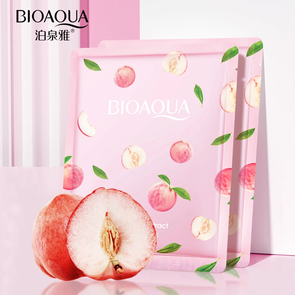 OEM ODM BIOAQUA Organic Skin Care Peach Moisturizing Whitening Vitamin E Cleanser Exfoliator Skin Care Set