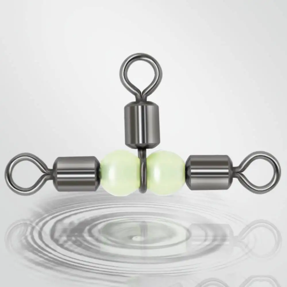 Top Quality Stainless Steel Cross-line Rolling Swivel With Pear Beads Fishing Connector Swivel