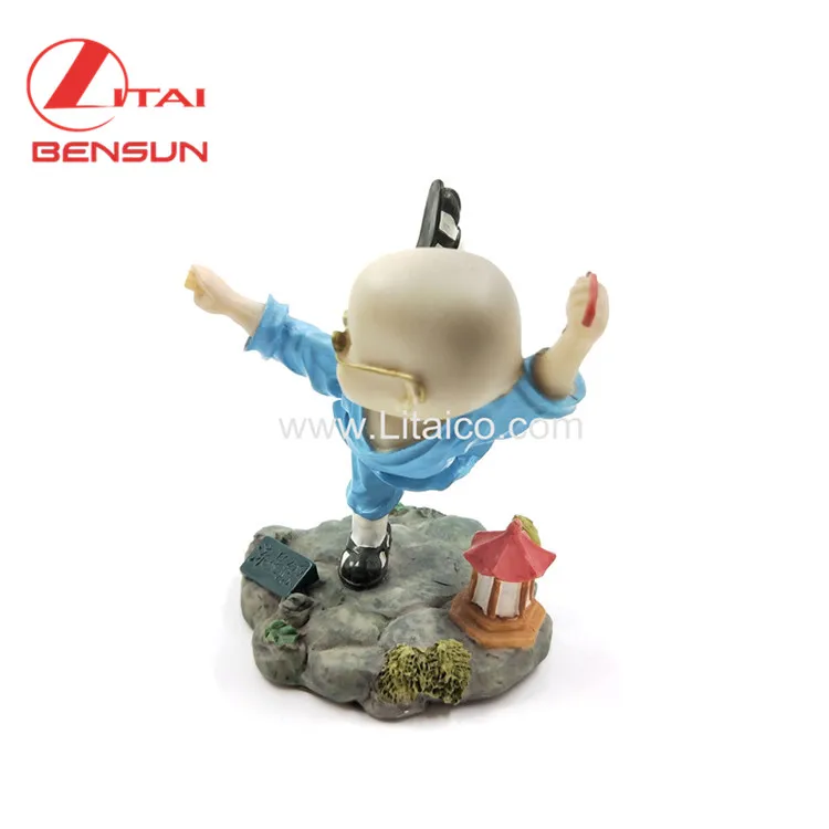 Resin Crafts ODM OEM Decorations Room Ornaments Arts Custom Young Monk Polyresin Figurine Statues