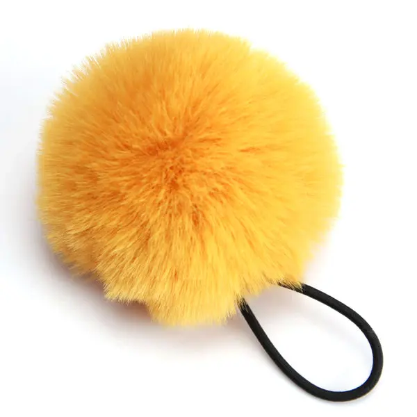Fluffy Fur Shoe Ball Wholesale High Quality 7cm Fluffy Real Faux Fur Black Pompom