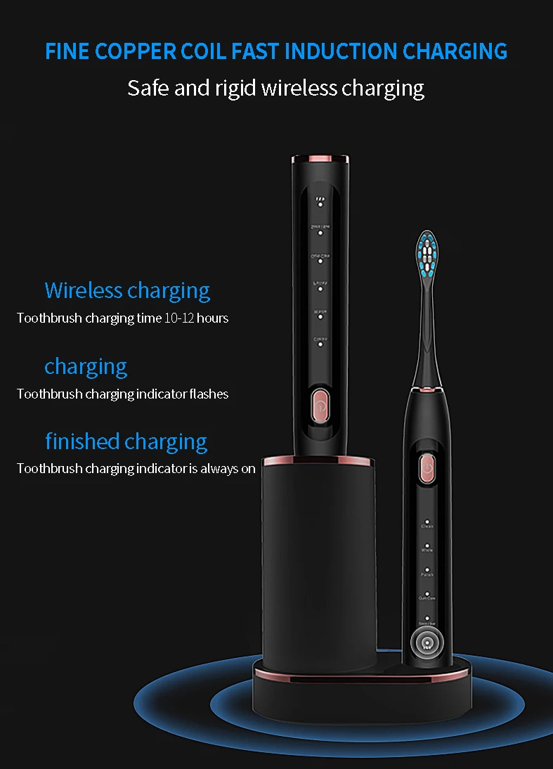 Sonic smart автоматическая электрическая зубная щетка для взрослых пар DC Беспроводная зарядка DuPont