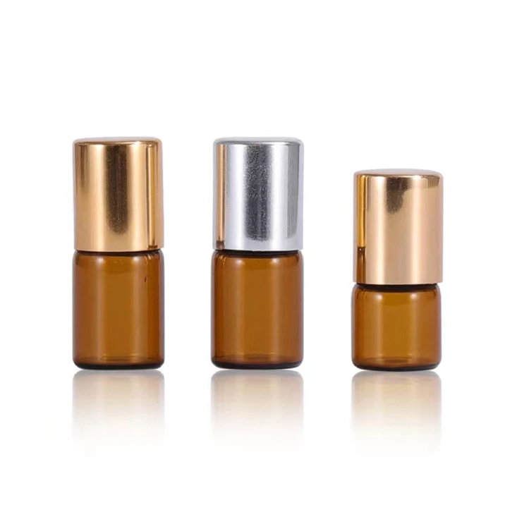 1ml 2ml amber glass roller bottle ball for perfume oil
