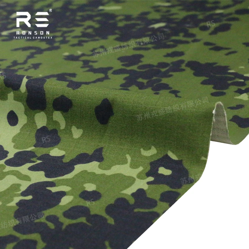 M84 DENMARK FLECTARN camouflage fabric NYCO50/50 Rip-stop printed nylon cotton camouflage waterproof IRR treatment for tactical