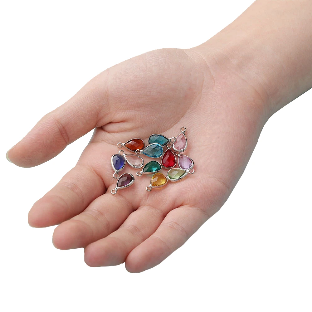 Модные Серебряные Подвески 7*14 мм с 12 видов цветов камнями для украшения «DIY»