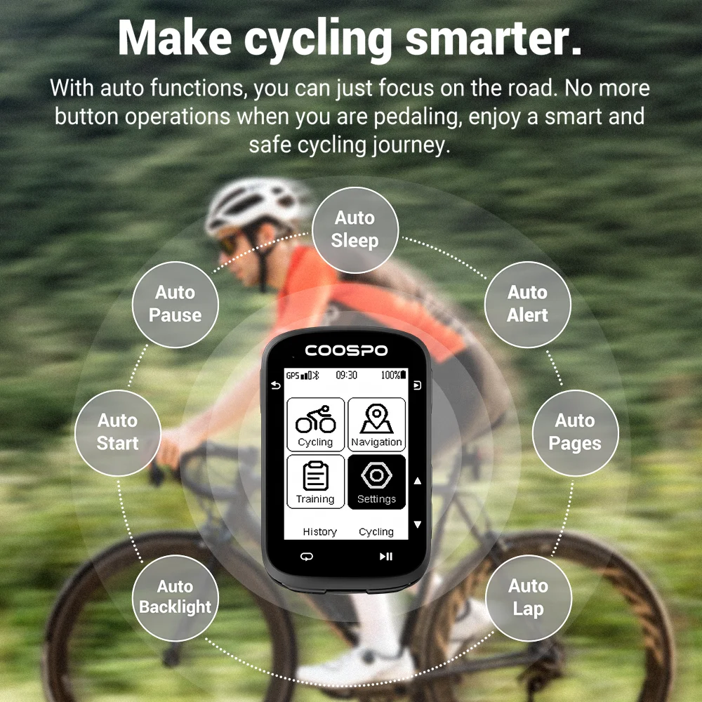 COOSPO CS500 Navigation Bluetooth ANT+ GPS Bicycle Computer with Radar Sensor