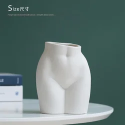 Nordic Minimalist White Matte Handmade body ceramic vase for home decor porcelain flower vase living room Table ornaments gift