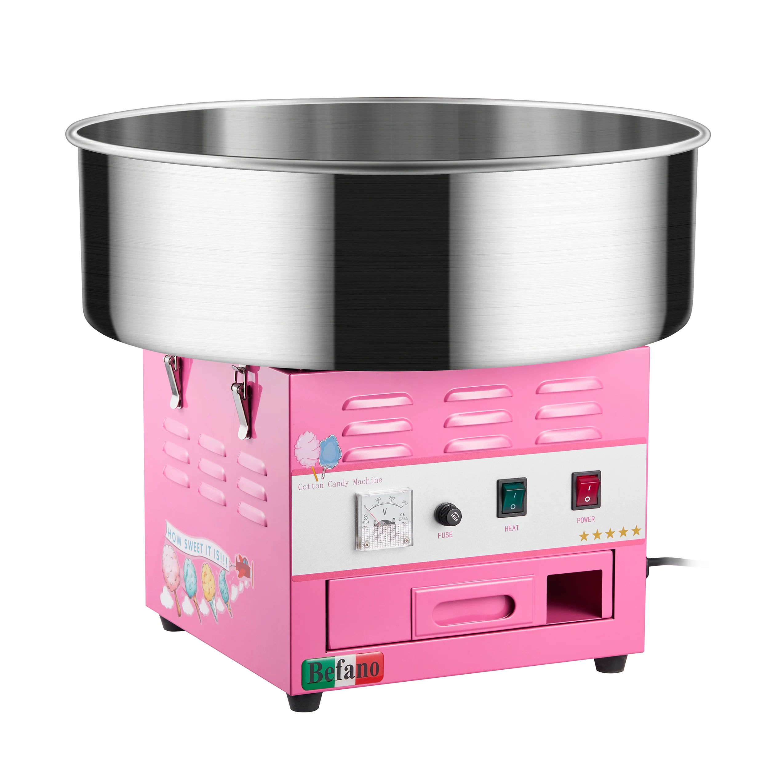 Professional Commercial Electric Cotton Candy Floss Vending Making Machine with Cart