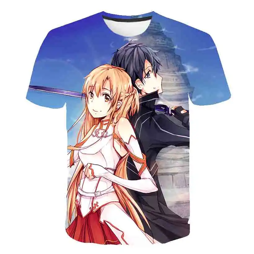 Sword Art Online SAO 3D Printed Shirt for Men Summer Harajuku Clothes 3D Printing Shirt From Men Japanese Manga Tee Shirt
