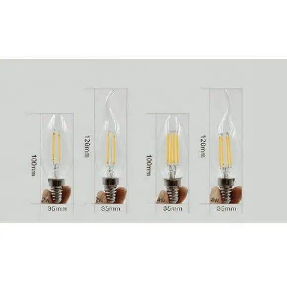 
E14 B22 E27 220V 110V LED Lamp C35 6W LED Dimmable Filament Candle Bulbs led filament bulb e27 