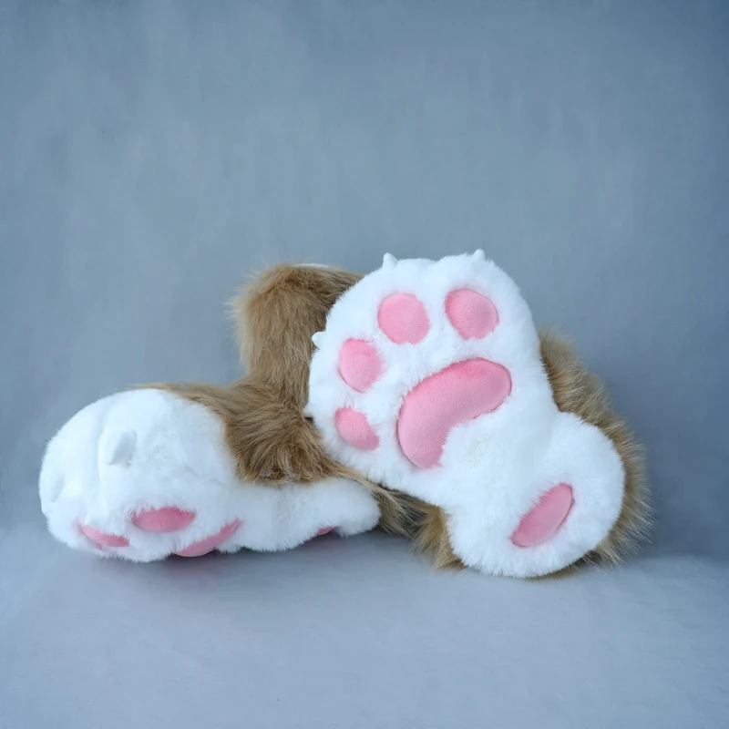 Plush Beasts Claw Slippers Boots Fursuit paw Mascot Costume Furry Cosplay Suit Comic-Con cosplay Accessories