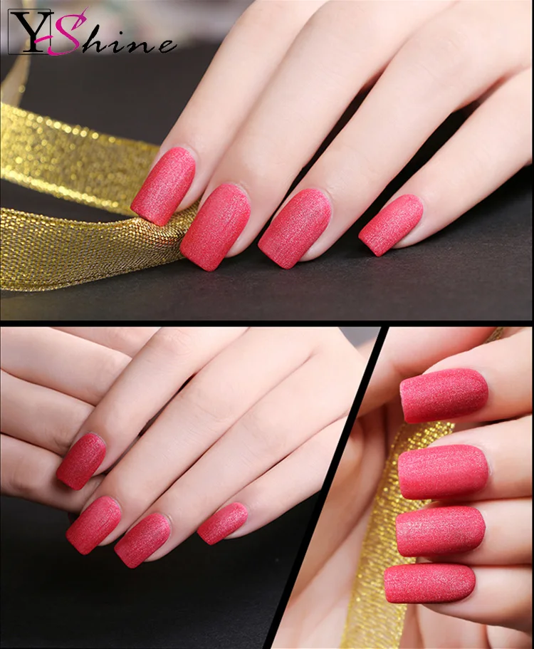 Factory Manufacture Private Label Soak Off nail art glitter gel Gold Sand Gel Matte Color Gel