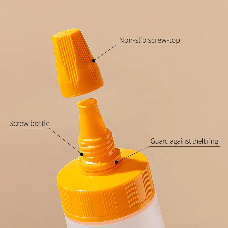 PP hot filling 11oz 353ml  plastic Peanut butter mustard Mayonnaise salad dressing squeeze bottle for sauce