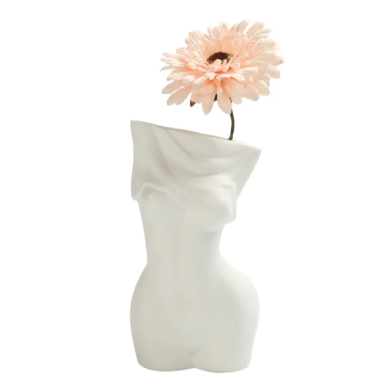 Hot Selling Nordic Solid Color Female Semi-nude Ceramic Vases