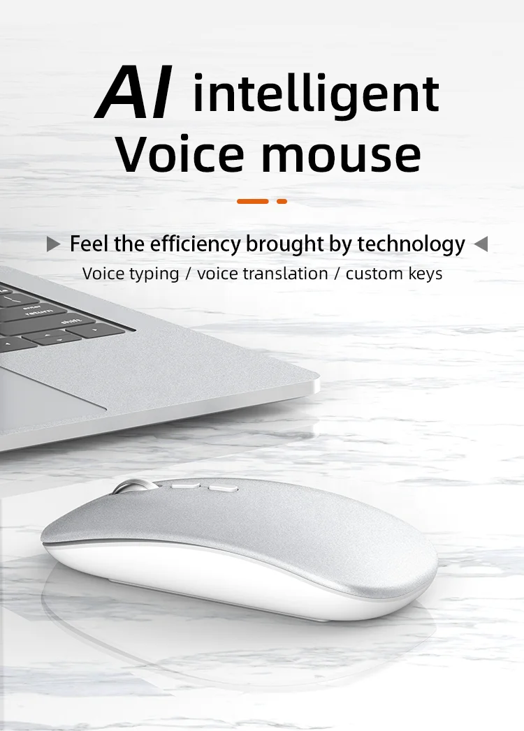 Custom Cute Ultra-Thin Smart Voice Translator 5 Key 2.4G Rechargeable DPI Adjust Bluetooth Wireless Mini Mouse Gaming