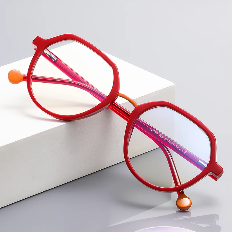 2023 Women New Fashion Vintage Round Optical Eyeglasses High Quality Anti Blue Light Eye Wear TR90 CP Spectacles Frame Unisex